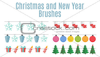 Christmas and New Year Party Flags, Buntings,  Brushes for Creat