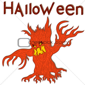 Halloween aggressive twisted tree