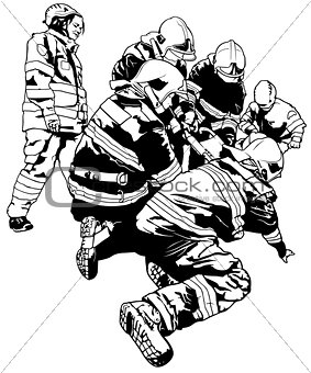 Firefighters and Rescuer