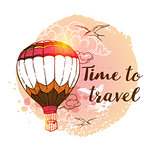 Travel background with air balloon