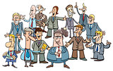 cartoon businessmen or managers group