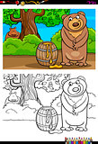 cartoon bear with honey coloring book