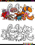 insects animal characters coloring book