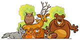Cartoon forest animals group design