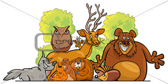 Cartoon forest animals group design