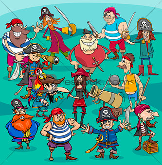 cartoon pirate characters group
