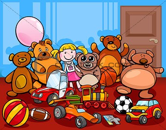toys group cartoon illustration