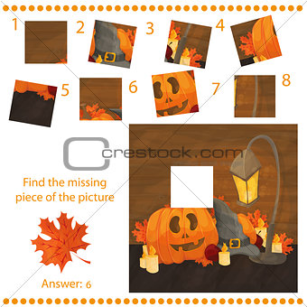 Find missing piece - Puzzle game with pumpkins