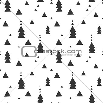 Black and white wrapping paper. Vector seamless geometric pattern with triangles.