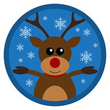 Christmas funny deer flat design
