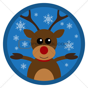 Christmas funny deer flat design