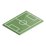 Icon playground soccer in isometric, vector illustration.