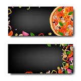 Pizza Banner With Black Background