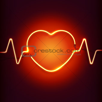 Neon heart frame