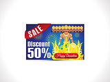 abstract artistic creative dussehra discount card