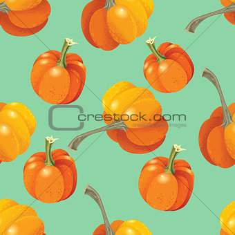 Orange pumpkins seamless pattern. Vector