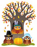 Thanksgiving owls thematic image 5
