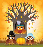Thanksgiving owls thematic image 6