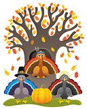 Thanksgiving turkeys thematic image 1