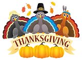 Thanksgiving turkeys thematic image 3