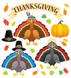 Thanksgiving turkeys thematic set 1