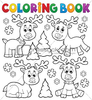 Coloring book Christmas deer topic 1
