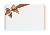 Blank Gift Card Template with Bow and Ribbon. Vector Illustration for Your Business