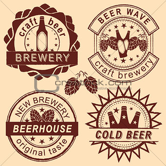Rero beer shop logo, emblems and badges vector set.