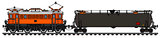 Old electric locomotive and tank wagon