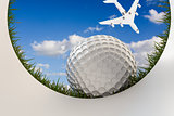 golf ball approaching hole