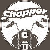 Chopper moto handlebar with rear-view mirrors