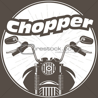 Chopper moto handlebar with rear-view mirrors