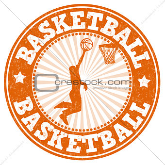 Basketball grunge rubber stamp