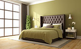 Classic brown and green bedroom