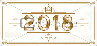 Retro 2018 Numbers. New Year Logo.