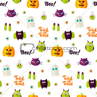 Boo Halloween Seamless Pattern