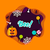 Halloween Boo Papercut Concept