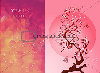 invitation cards with a blossom sakura