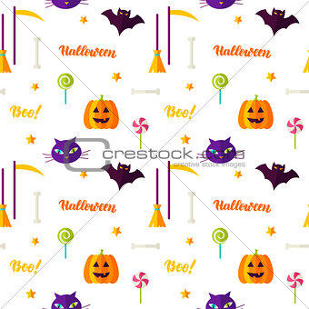 Happy Halloween Print Seamless Pattern