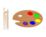palette for the artist two brushes and a pencil