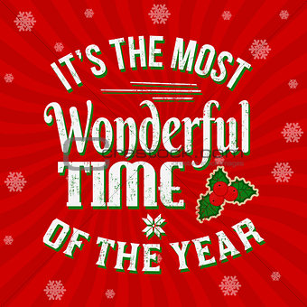 It's the most wonderful time of the year vintage greeting card or poster