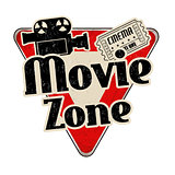 Movie zone vintage rusty metal sign 