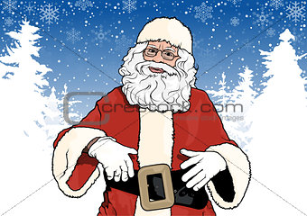 Santa Claus and Winter Background