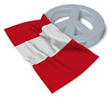 peace symbol and flag of peru - 3d rendering
