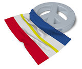 peace symbol and flag of mecklenburg-vorpommern - 3d rendering
