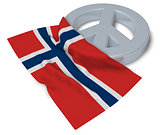 peace symbol and flag of norway - 3d rendering