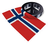 peace symbol and flag of norway - 3d rendering