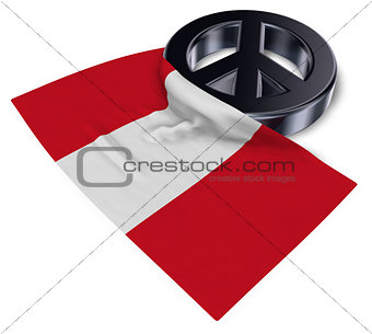peace symbol and flag of peru - 3d rendering