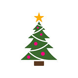 Isolated christmas tree icon with star