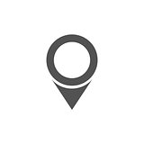 Isolated location icon for maps on a white background